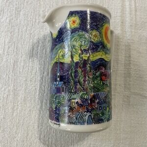 7" Chaleur Masters Vincent VAN GOGH Porcelain D. Burrows STARRY NIGHT Pitcher 50